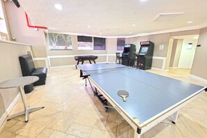 Game Room with Ping Pong Table.