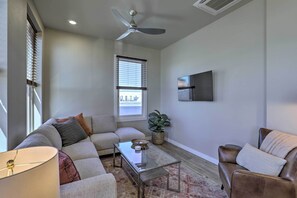 Living Room | Smart TV w/ Cable | Central Heating & A/C