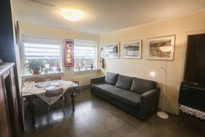 Living room with double sofa bed