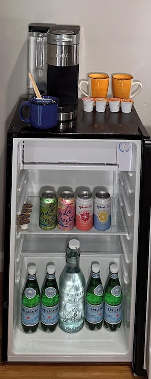 Each bedroom has snacks, Keurigs with K-cups and stocked fridge.