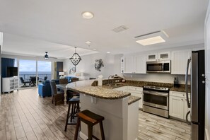 Kitchen with bar Seating