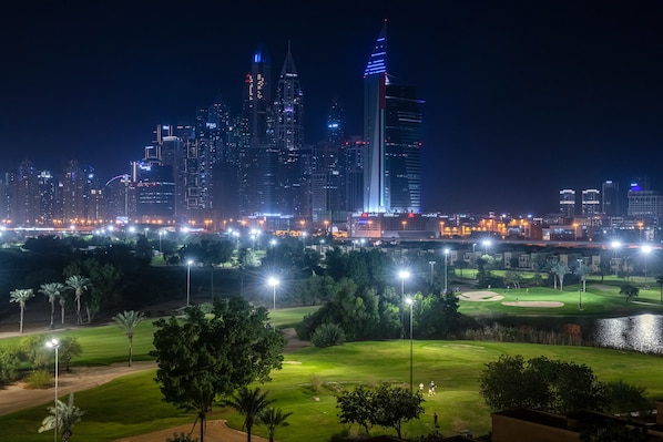 night view from apartments balcony