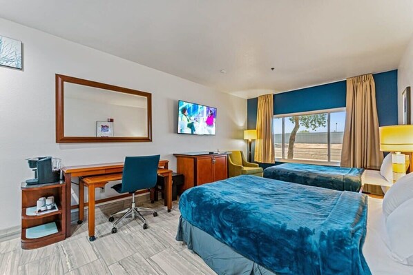 Double full plus full workspace with plug in and wireless high speed internet
