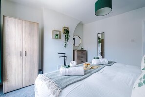 Bedroom 1 configured as a super-king can be reconfigured into two singles at the guests' request.