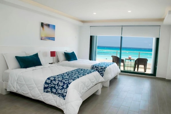1st floor: 2 full beds and balcony / 2 camas matrimoniales