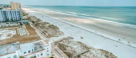 Aerial of the sandy beach