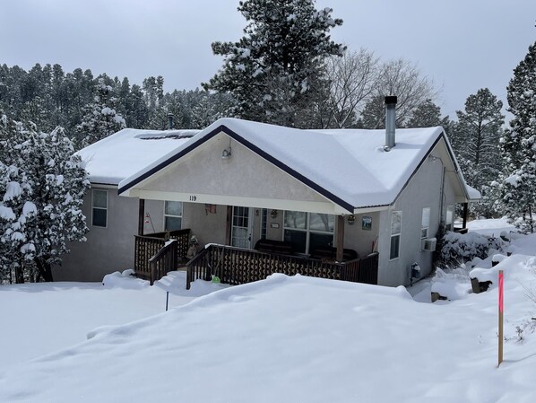 Front of Cabin Winter
