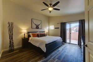 Master bedroom with balcony and siting are with beautiful views!