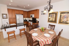 El Dorado Ranch san felipe baja resort villa 251 dinner table and kitchen