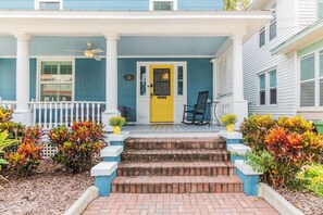 Sit back and relax in the rocking chairs on the lovely front porch