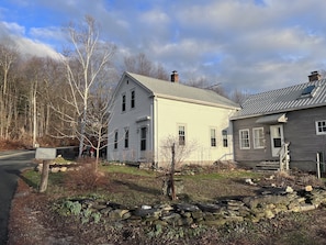 The white house is the original farmhouse and where you will be staying.