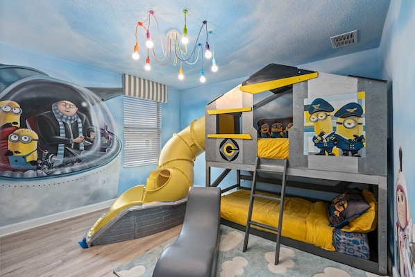 Minion Spaceship & Slide! (Custom Bunk w/2 Twins)
