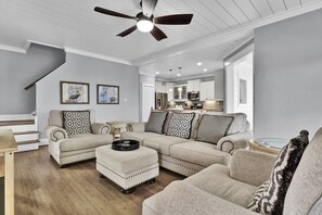 Living room overlooking the canal