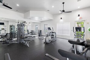 Get your sweat on at the 24-hour fitness center!