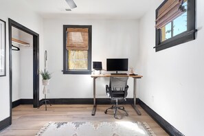 Bedroom #2 - office with desk/monitor, washer and dryer, and air mattress available for guests.