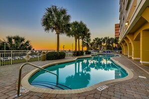 Outdoor pool perfect for unwinding