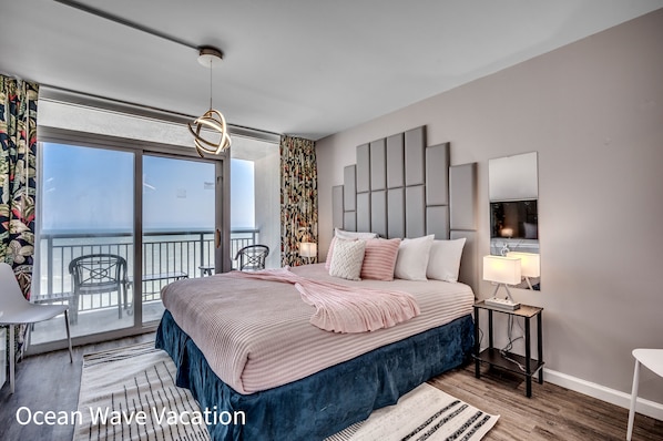 Stylish ocean front bedroom