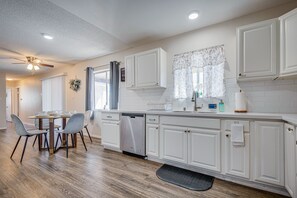 Plenty of counter space and cabinetry in the kitchen