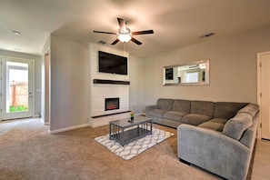 Living Room | Smart TV w/ Fire Stick | Electric Fireplace