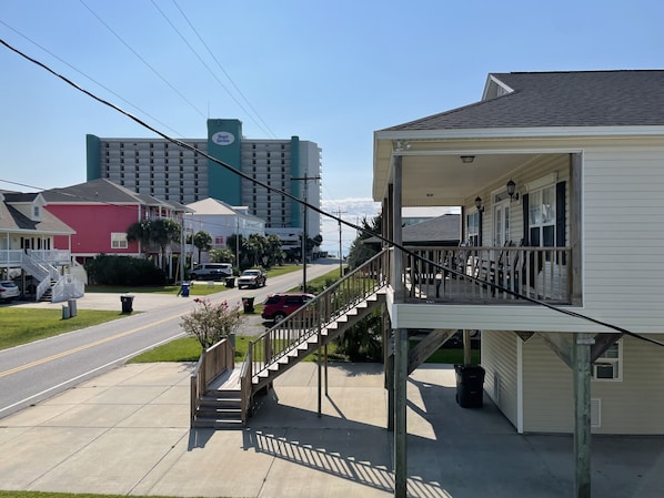 Partial ocean view from deck. The house you see is the next door neighbor house.