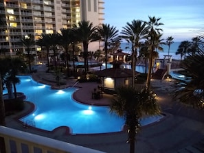 Balcony view at night