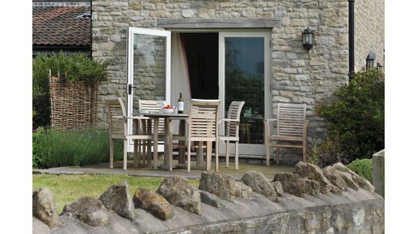 The Barn terrace with garden seating, soak up the wonderful views