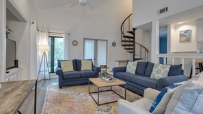 Living room with comfortable furnishings and tasteful decor