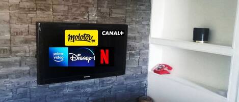 TV  Wifi, accès internet :  Netflix, Amazone Prime, Disney+, Molotov TV, Canal+