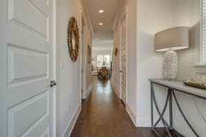 Welcome foyer with half bath and master suite 