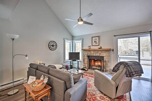 Living Room | Wood-Burning Fireplace