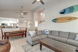 Living room and dining room - Embrace the open floor plan of this Island retreat