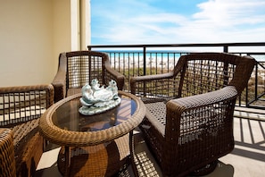 Beachfront Balcony - 
Bella Riva Resort, Okaloosa Island, Fort Walton Beach, FL Vacation Rentals