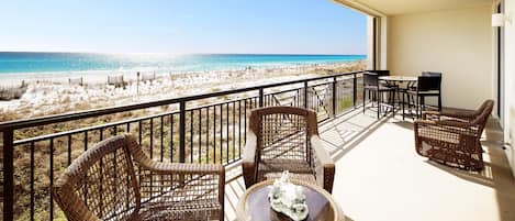 Beachfront Balcony - 
Bella Riva Resort, Okaloosa Island, Fort Walton Beach, FL Vacation Rentals