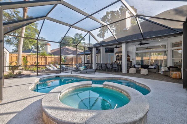 Private heated pool and spa