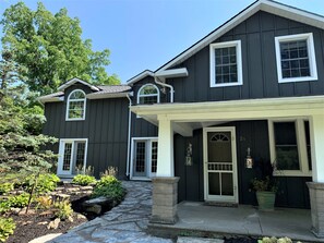 A sparkling glass of mimosa is calling!! Step out onto your inviting porch.     