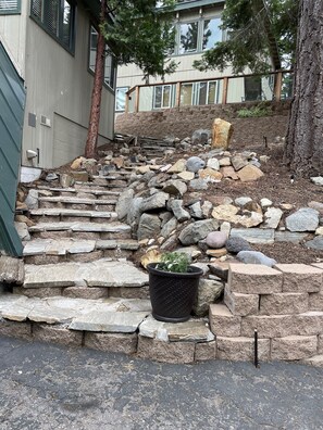 Summer front entry stairs