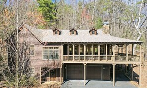 Big Canoe Cabin - Mountain Acres Retreat - Drone View of Front Porch