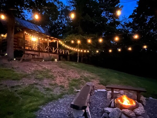 Romantic firepit area