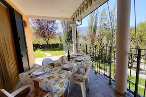 Dine al fresco on the terrace direct from the kitchen