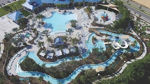 Resort Clubhouse Features the Largest Lazy River in a Vacation H - Resort clubhouse with lazy river, waterslides, kids splash area, tennis, mini golf, basketball