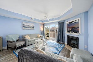 Your family will love relaxing in the AC in this beautiful open living space after a fun day at the beach!
