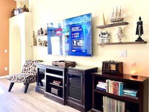Our new 75" ROKU Smart TV is the centerpiece for family media entertainment.