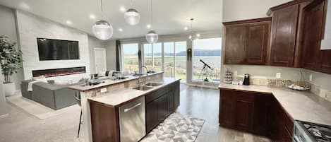 Open floor plan - view from dining room.