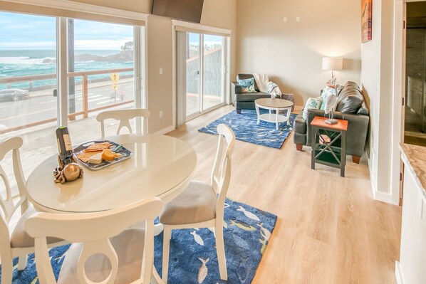 Enjoy breathtaking views from the living/dining room.