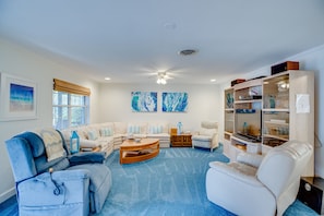 Family room includes games, dvd's and many beach reads.