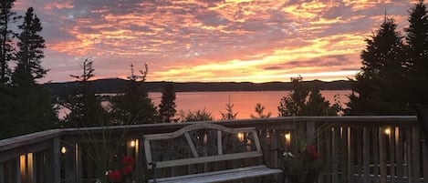 Sunset view from the back deck over Alexander Bay