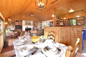 Sonoma Coast River Retreat Dining to Living Room