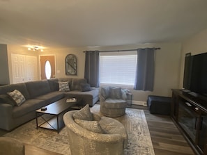 Family/lounge area of newly renovated great room