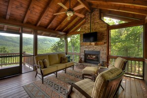Enjoy a movie or game time relaxing in the screen porch.