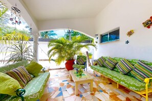 PATIO AT THE FRONT ENTRY.
